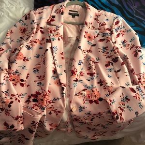Pink flora blazer